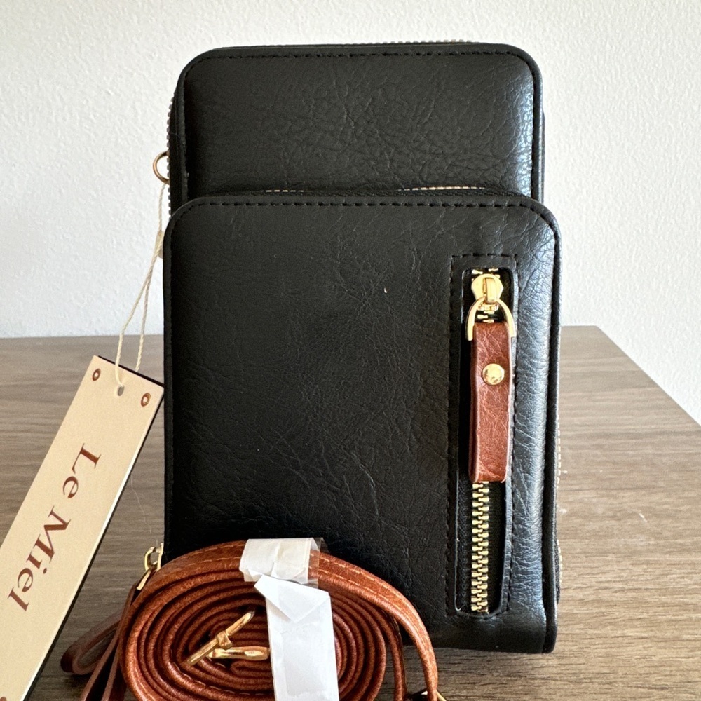 Black and Brown Crossbody Bag - Picture 1 of 9